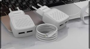 شاحن EU25 USB-A بمنفذين -2.4 أمبيرFONENG 2 شاحن ايفون فقطEU25